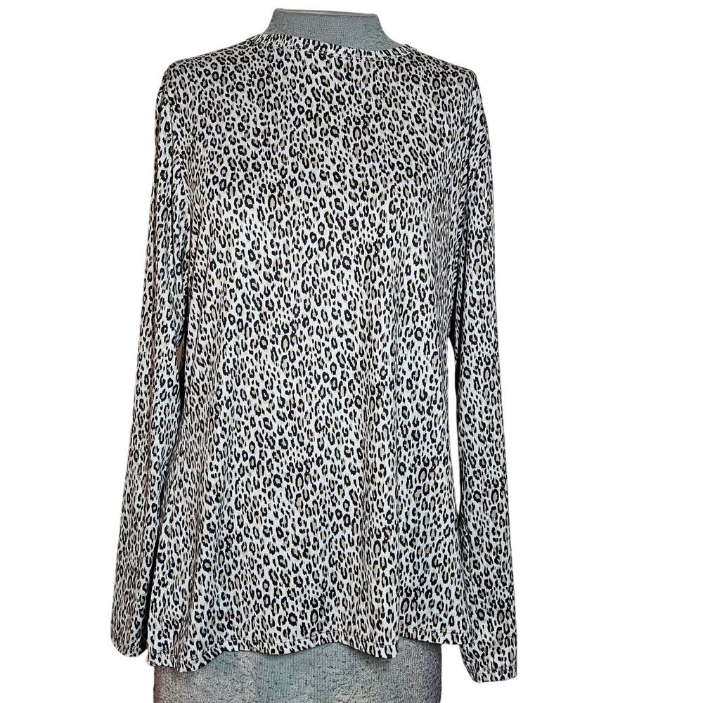 Animal Print Long Sleeve Blouse Size XL